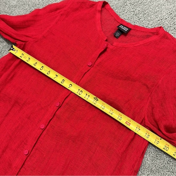 Eileen Fisher Ruby red shirt - Picture 5 of 7